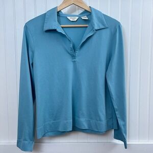 Brooks 346 Polo Blue Academia Golf Layers Long Sleeve Collared Preppy Old Money